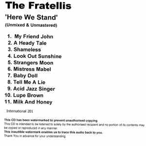 The Fratellis - Here We Stand (Unmixed And Unmastered)