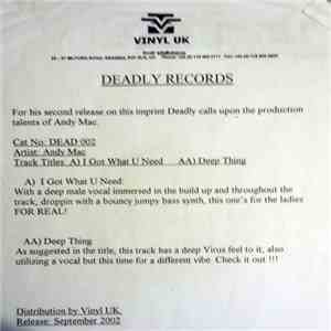 Neil Mac & AMC  - I Got What You Need / Deep Thing