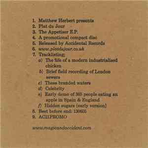 Matthew Herbert - Plat Du Jour: The Appetiser E.P.