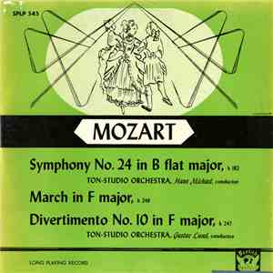 Mozart, Ton-Studio Orchestra, Hans Michael , Gustav Lund  - Symphony No. 24 ...