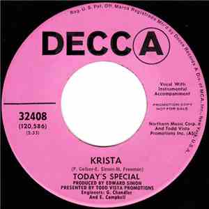 Today's Special - Krista / Stop And Say You're Sorry