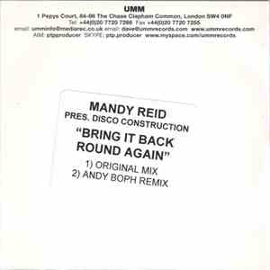 Mandy Reid Pres. Disco Construction - Bring It Back Round Again