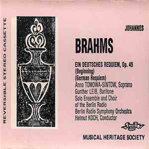 Johannes Brahms, Anna Tomowa-Sintow, Gunther Leib, Solo Ensemble Of The Ber ...
