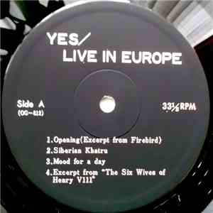 Yes - Live In Europe