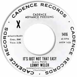 Lenny Welch - It's Just Not That Easy / Mama, Don't You Hit That Boy