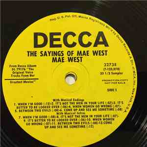 Mae West - The Sayings Of Mae West