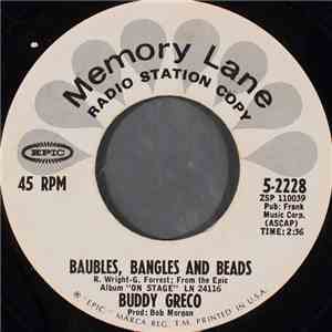 Buddy Greco - Baubles, Bangles And Beads / Get Me To The Church On Time
