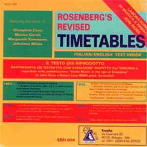 Laboratorio Di Musica & Immagine - Jon Rose - Rosenberg's Revised Timetable ...
