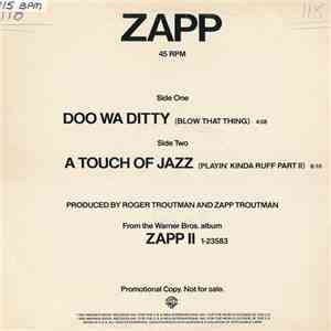 Zapp - Doo Wa Ditty (Blow That Thing) / A Touch Of Jazz (Playin' Kinda Ruff ...