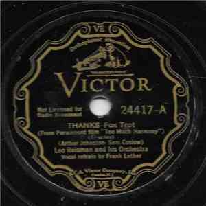 Leo Reisman And His Orchestra - Thanks / The Day You Came Along