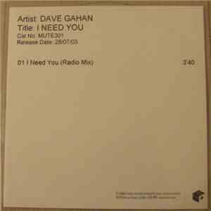 Dave Gahan - I Need You