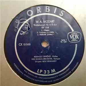 Wolfgang Amadeus Mozart, Reinhold Barchet, Rolf Reinhardt - Violinkonzert N ...