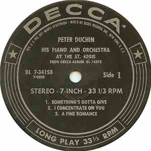Peter Duchin - His Piano And Orchestra At The St. Regis