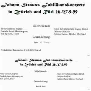 Männerchor Rüti - Johann Strauss Jubiläumskonzerte In Zürich Und Rüti 26/27 ...