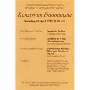 Sängerverein Harmonie Zürich, Orchester-Gesellschaft Zürich - Konzert Im Fr ...