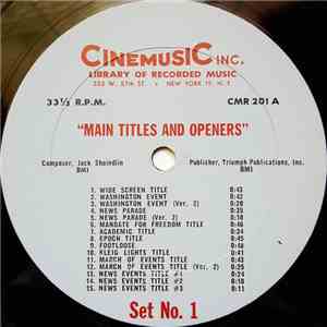 Jack Shaindlin - Main Titles And Openers