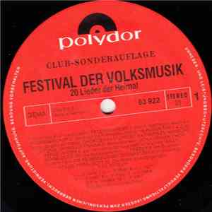 Various - Festival Der Volksmusik (20 Lieder Der Heimat)
