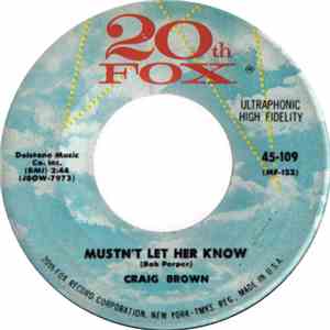 Craig Brown  - Mustn't Let Her Know