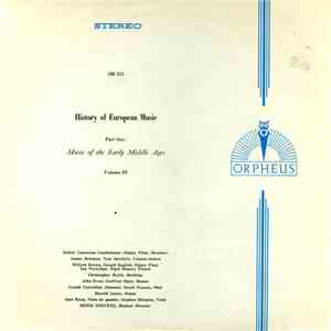 Various - History Of European Music Part One: Music Of The Early Middle Age ...