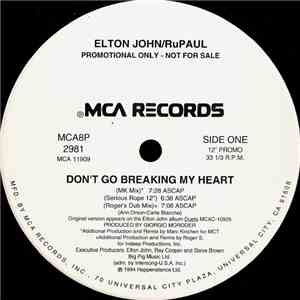 Elton John / RuPaul - Don't Go Breaking My Heart