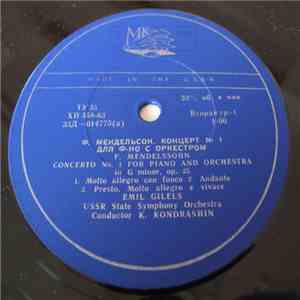 F. Mendelssohn / F. Poulenc - Emil Gilels, Russian State Symphony Orchestra ...