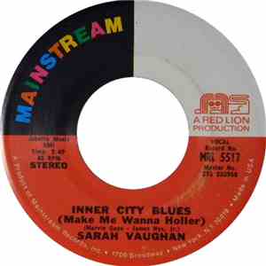 Sarah Vaughan - Inner City Blues (Make Me Wanna Holler) / On Thinking It Ov ...