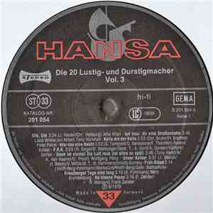 Various - Die 20 Lustig- Und Durstig-Macher Vol. 3
