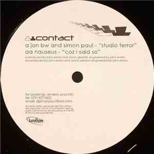 Jon BW And Simon Paul / Nauseus - Studio Terror /  Coz I Said So